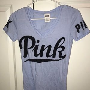 Light Blue Pink Logo Tee